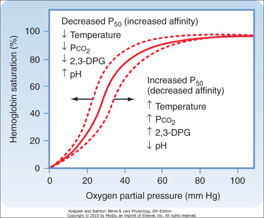 Hemoglobin desaturation curve