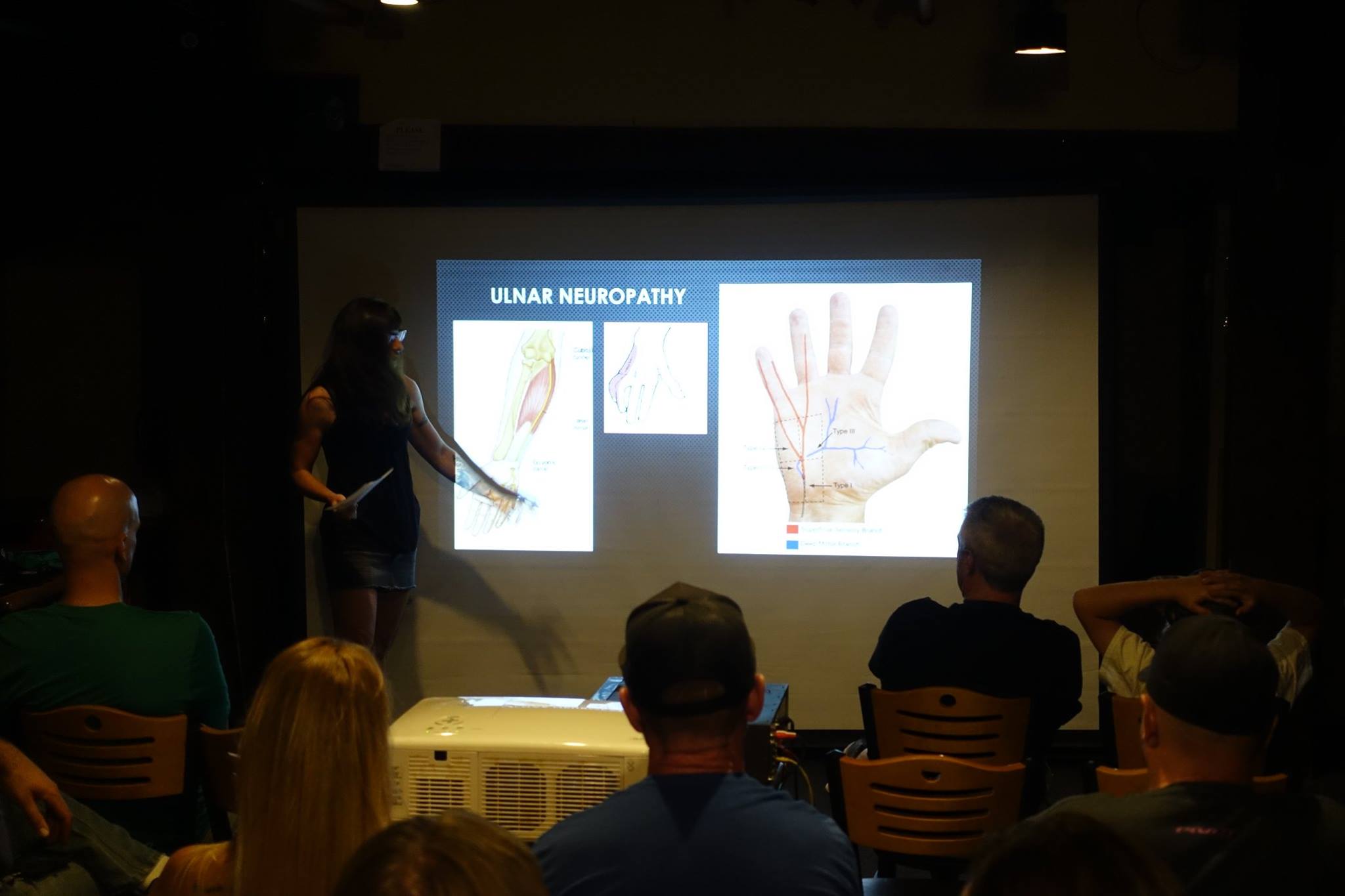 presenting information on nerves of the hand